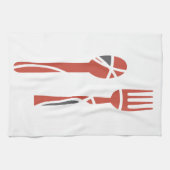 Vork- en lepelontwerp theedoek (Horizontaal)