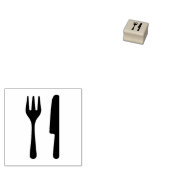 "Vork en Mes" Rubberen stempel (Gestempeld)