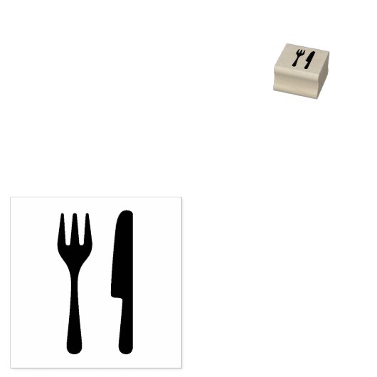 "Vork en Mes" Rubberen stempel (Gestempeld)