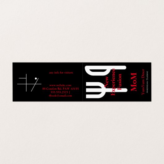 Vork en Mes Visitekaartje (Buitenkant ongevouwen)