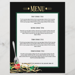 vork geplakt tomaat spaghetti recept menu letterhe