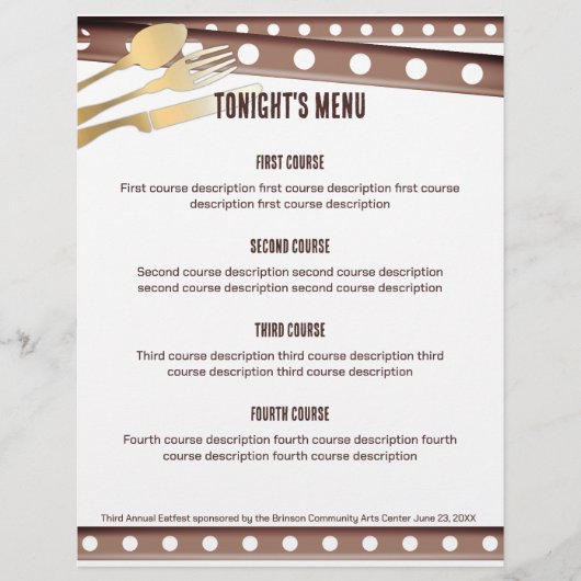 vork geplakt tomatenlepel mes in het recept (Voorkant)