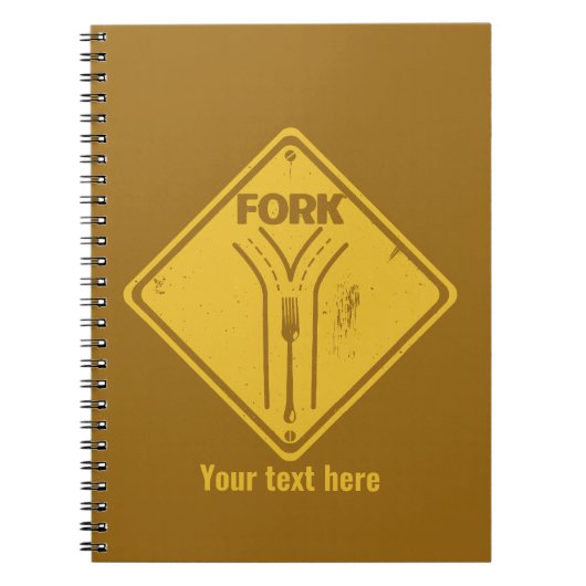 Vork in de weg grappig verkeersbord notitieboek (Voorkant)