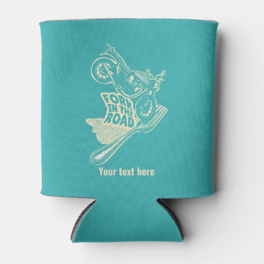 Vork in de weg motorongeluk blikjeskoeler (Voorkant)