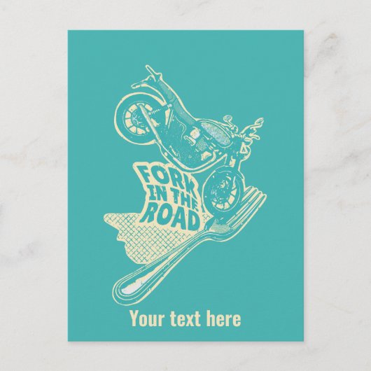 Vork in de weg motorongeluk briefkaart (Voorkant)