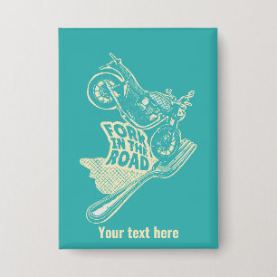 Vork in de weg motorongeluk button