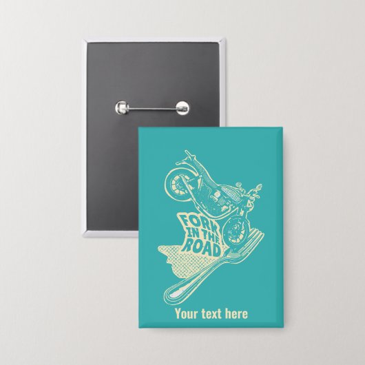 Vork in de weg motorongeluk button (Voorkant / Achterkant)