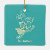 Vork in de weg motorongeluk keramisch ornament (Achterkant)