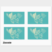 Vork in de weg motorongeluk rechthoekige sticker (Vel)