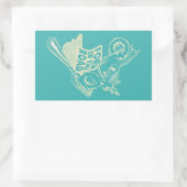 Vork in de weg motorongeluk rechthoekige sticker (Tas)