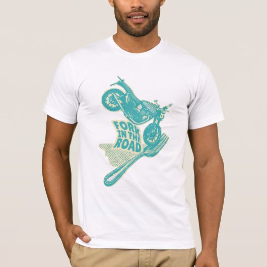 Vork in de weg motorongeluk t-shirt (Voorkant)