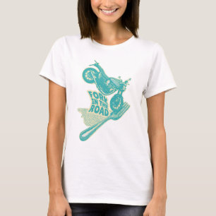 Vork in de weg motorongeluk t-shirt