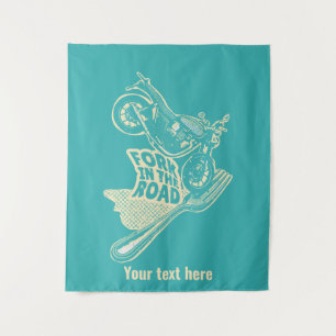 Vork in de weg motorongeluk wandkleed