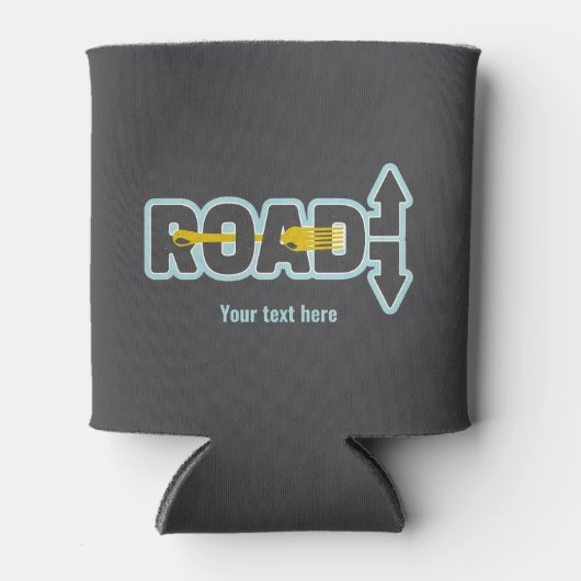 Vork in de weg typografische tekst kunst blikjeskoeler (Voorkant)