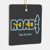 Vork in de weg typografische tekst kunst keramisch ornament (Rechts)