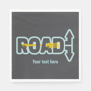 Vork in de weg typografische tekst kunst servet