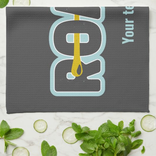 Vork in de weg typografische tekst kunst theedoek (Gevouwen)