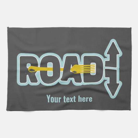 Vork in de weg typografische tekst kunst theedoek (Horizontaal)