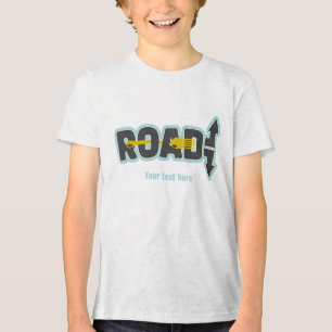 Vork in de weg typografische tekst kunst Tri-Blend shirt