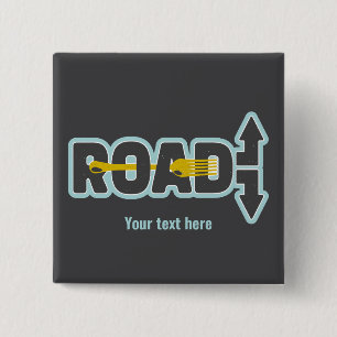 Vork in de weg typografische tekst kunst vierkante button 5,1 cm
