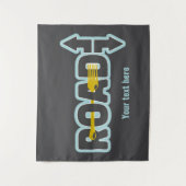 Vork in de weg typografische tekst kunst wandkleed (Voorkant)