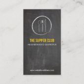 VORK LEPEL MES CHALKBOARD LOGO 2 voor Restaurant Visitekaartje (Voorkant)
