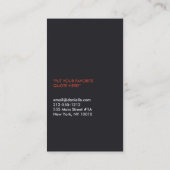 VORK LEPEL MES IN HET DONKER VISITEKAARTJE (Achterkant)