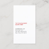 VORK LEPEL MES in ROOD Visitekaartje (Achterkant)