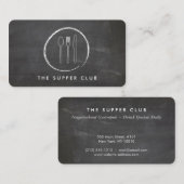 VORK LEPEL MES KRIJTBORD LOGO op Krijtbord Visitekaartje (Voorkant / Achterkant)