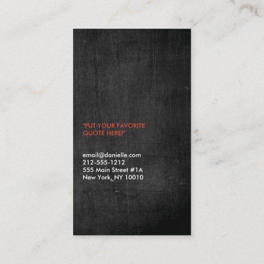 VORK LEPEL MES op WOODGRAIN Visitekaartje (Achterkant)