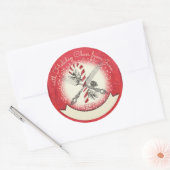 Vork mes gepersonaliseerde Kerstmis zelfgemaakt do Ronde Sticker (Envelop)