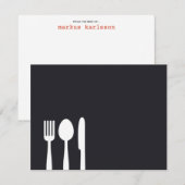 Vork Spoon Knife Persoonlijke Stationery/Notecard Kaart (Voorkant / Achterkant)
