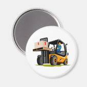 vorkheftruck retro magneet (Voorkant / Achterkant)
