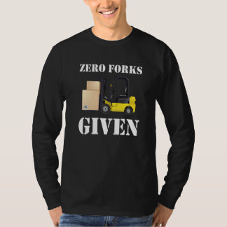 Vorkheftruck zonder vorken gegeven t-shirt
