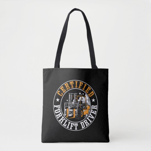 Vorkheftruckchauffeur gecertificeerd medewerker tote bag (Voorkant)