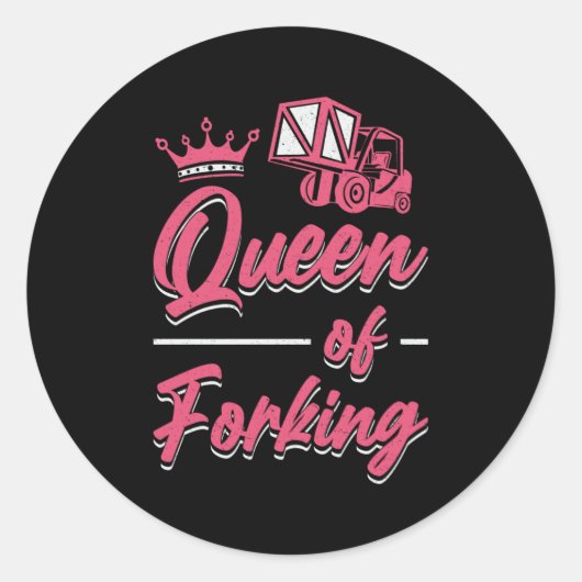 vorkheftruckkoningin van vorkvorkheftrucks ronde sticker (Voorkant)