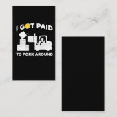 Vorklift Operator krijgt betaalde vorkhefploeg Visitekaartje (Voorkant / Achterkant)