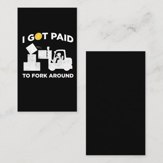 Vorklift Operator krijgt betaalde vorkhefploeg Visitekaartje (Voorkant / Achterkant)