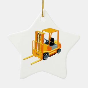 Vorklift Truck (ook bekend als: Vrachtwagen/vorkwa Keramisch Ornament