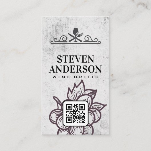 vorkmes van wijnglas visitekaartje (Voorkant)