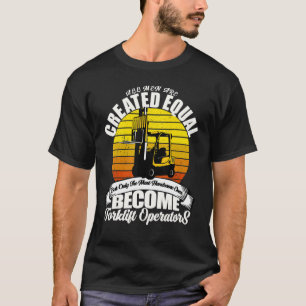 Vorkvrachtwagenchauffeur pakhuis arbeider vorkheft t-shirt