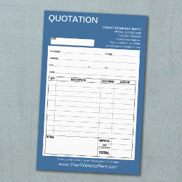 Vorm - Bedrijfs Citaat of Factuur