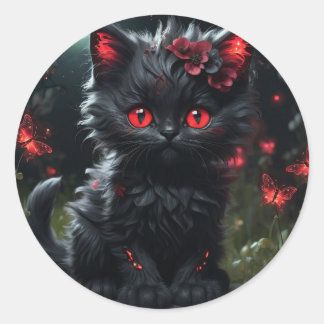 Vorm: Classic Ronde Stickers zoals Cat By Aman
