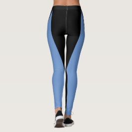 Vorm en curven Twee kleuren zwart en blauw Leggings