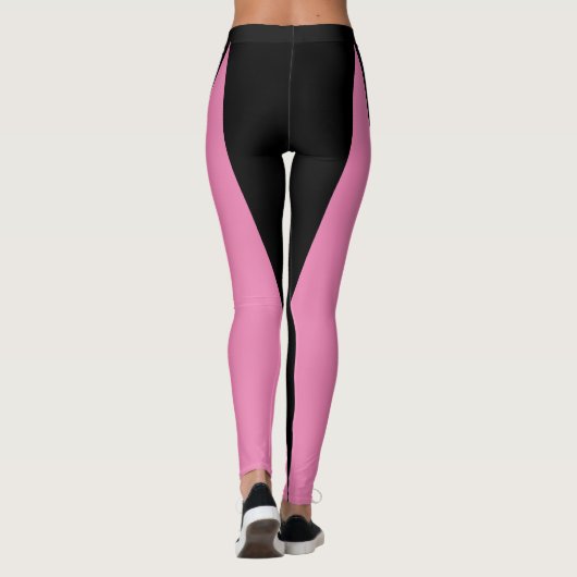 Vorm en curven Twee kleuren zwart en roze Leggings (Achterkant)
