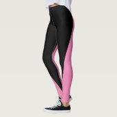 Vorm en curven Twee kleuren zwart en roze Leggings (Links)
