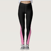 Vorm en curven Twee kleuren zwart en roze Leggings (Voorkant)