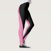Vorm en curven Twee kleuren zwart en roze Leggings (Rechts)