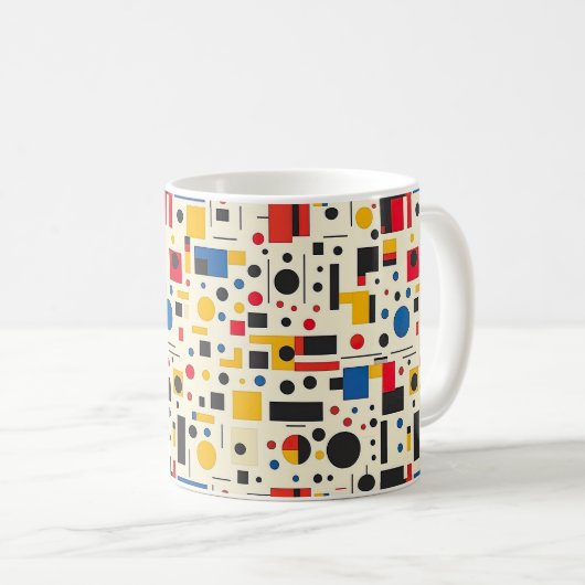 Vorm Intelligentie, mooi, bauhaus, kleurrijk Koffiemok (Voorkant rechts)