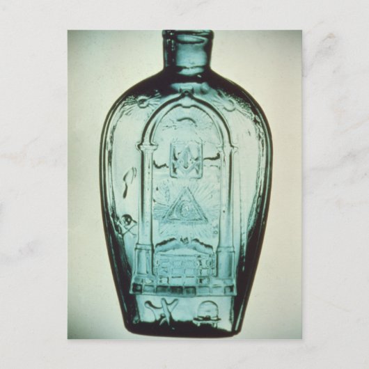 Vorm-opgeblazen vrijmetselaars- fles briefkaart (Voorkant)